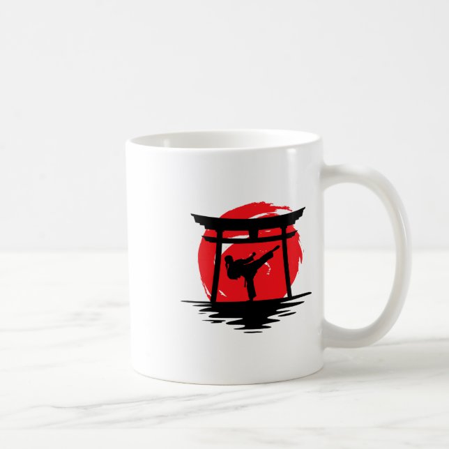Karate Girl Japanese Gate  Coffee Mug (Right)