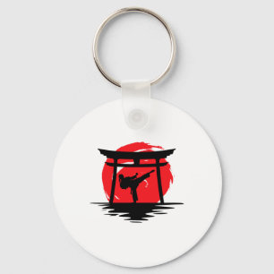 Karate Girl Japanese Gate  Key Ring