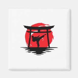 Karate Girl Japanese Gate Magnet