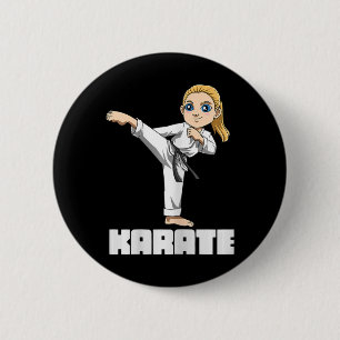 Karate Girl - Japanese Martial Arts Kid 6 Cm Round Badge