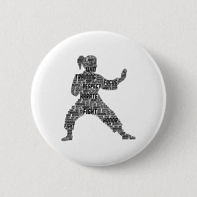 Karate Girl Kids  6 Cm Round Badge (Front)