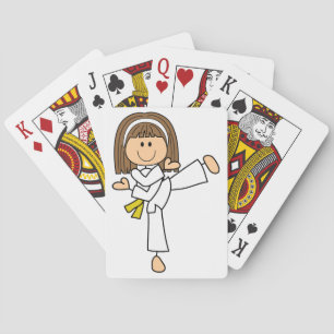 Karate Girl Playing Cards