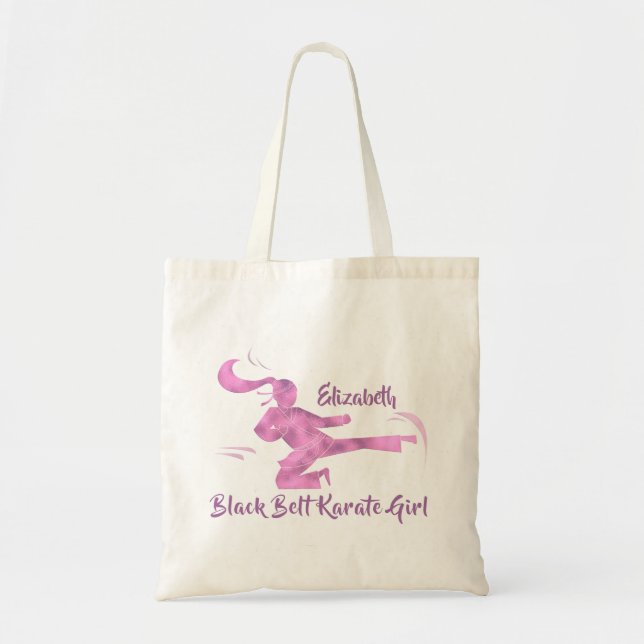 Karate Girl Silhouette Martial Art Modern Tote Bag (Front)