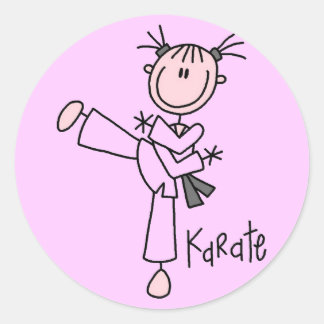 Karate Girl Tshirts and Gifts Classic Round Sticker