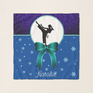 Karate Girls Glitter and Bow Snowflake   Scarf
