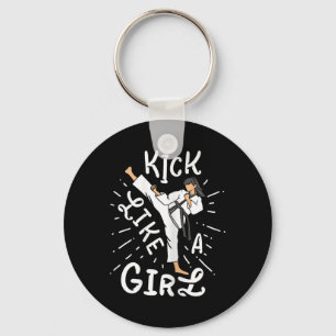 Karate Girls' Kick Like A Kickboxing Taekwondo Key Ring