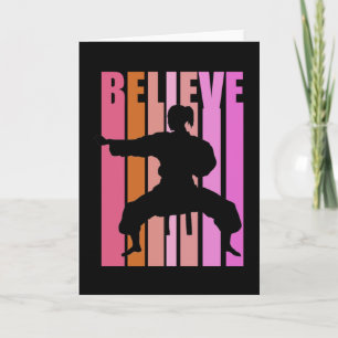 Karate Girls Kung Fu Krav Maga Birthday Retro Card