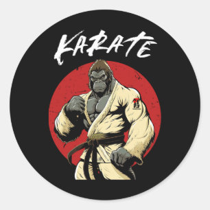 Karate Gorilla Karateka Classic Round Sticker