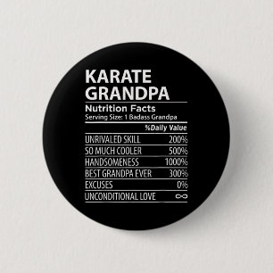 Karate Grandpa Nutrition Facts Funny Karate Grandp 6 Cm Round Badge