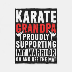 Karate Grandpa Supporting My Warrior Karate Grandf Fleece Blanket