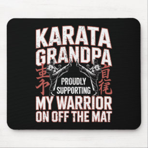 Karate Grandpa Supporting My Warrior Karate Grandf Mouse Pad