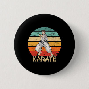 Karate Grunge Design Karate Fighter Makes Punch In 6 Cm Round Badge