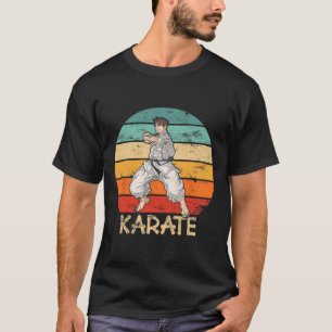 Karate Grunge Design Karate Fighter Makes Punch In T-Shirt