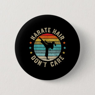 Karate Hair Dont Care Karate Girl Black Belt Jiu 6 Cm Round Badge