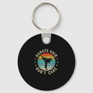 Karate Hair Dont Care Karate Girl Black Belt Jiu Key Ring