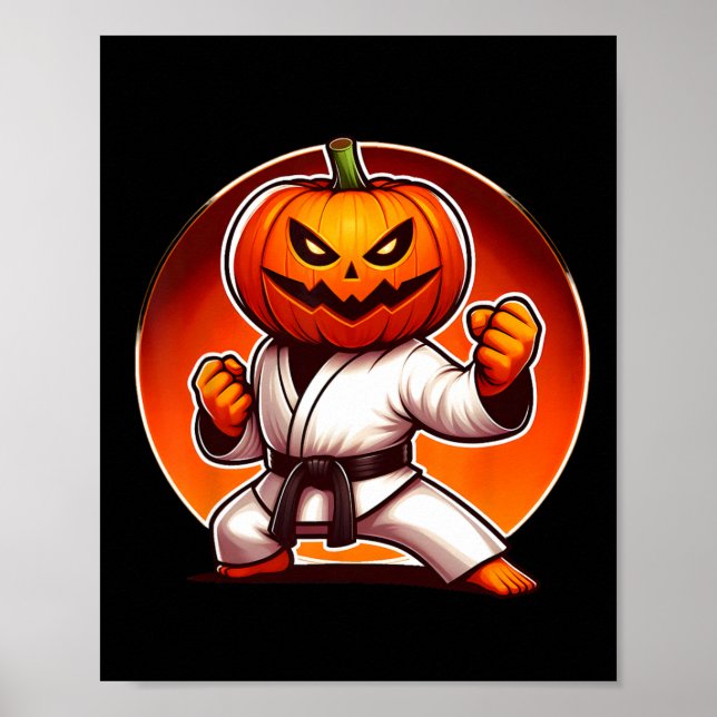 Karate Halloween Pumpkin Case  Poster (Front)