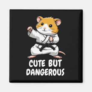 Karate Hamster Cute But Dangerous Funny Martial Ar Magnet