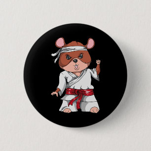Karate Hamster Kickboxing Martial Art Jiu Jitsu Fa 6 Cm Round Badge