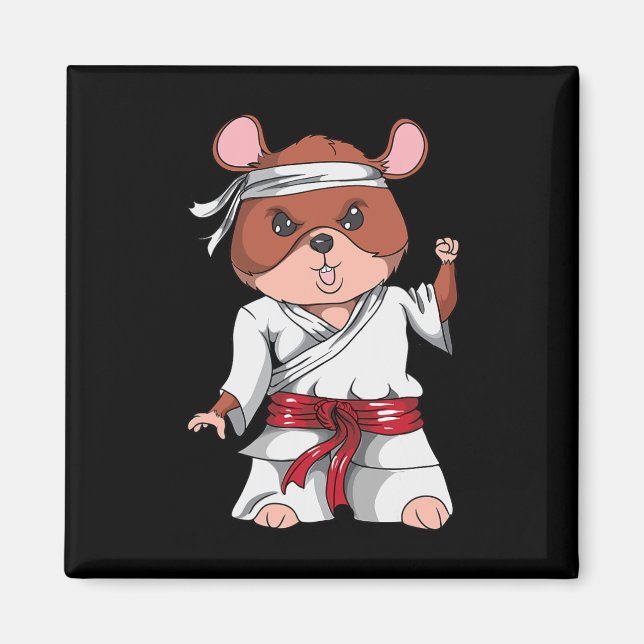 Karate Hamster Kickboxing Martial Art Jiu Jitsu Fa Magnet (Front)