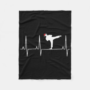 Karate Heart Beat Christmas Pajama Martial Arts Mm Fleece Blanket