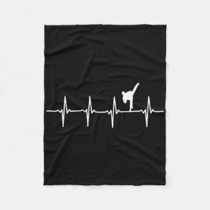 Karate Heartbeat For Martial Artists Fleece Blanket
