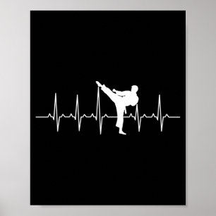 Karate Heartbeat Martial Arts Instructor Taekwondo Poster