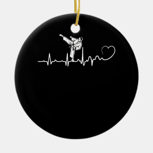 Karate Heartbeat - Perfect Martial Arts Karate Ceramic Ornament (Front)