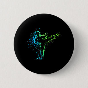 Karate High Kick Splash Style Martial Arts Design 6 Cm Round Badge