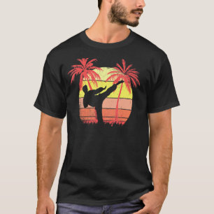 Karate High Kick Summer Sunset 80s Palm T-Shirt