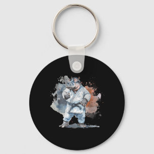 Karate Hippo Animal MMA Taekwondo Martial Arts Key Ring