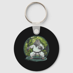 Karate Hippo Animal MMA Taekwondo Martial Arts Key Ring