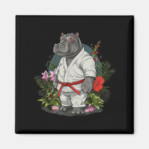 Karate Hippo Animal MMA Taekwondo Martial Arts Magnet