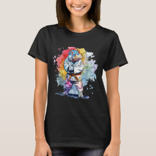 Karate Hippo Animal Mma Taekwondo Martial Arts T-Shirt