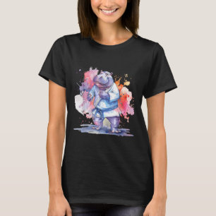 Karate Hippo Animal MMA Taekwondo Martial Arts T-Shirt