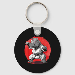 Karate Hippo Motif Taekwondo Jiu-Jitsu MMA Key Ring