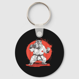 Karate Hippo Motif Taekwondo Jiu-Jitsu MMA Key Ring