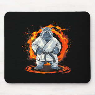 Karate Hippo Motif Taekwondo Jiu-Jitsu MMA Mouse Pad