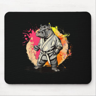 Karate Hippo Motif Taekwondo Jiu-Jitsu MMA Mouse Pad