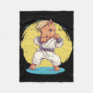 Karate Horse Fighter Martial Arts Fun  Fleece Blanket