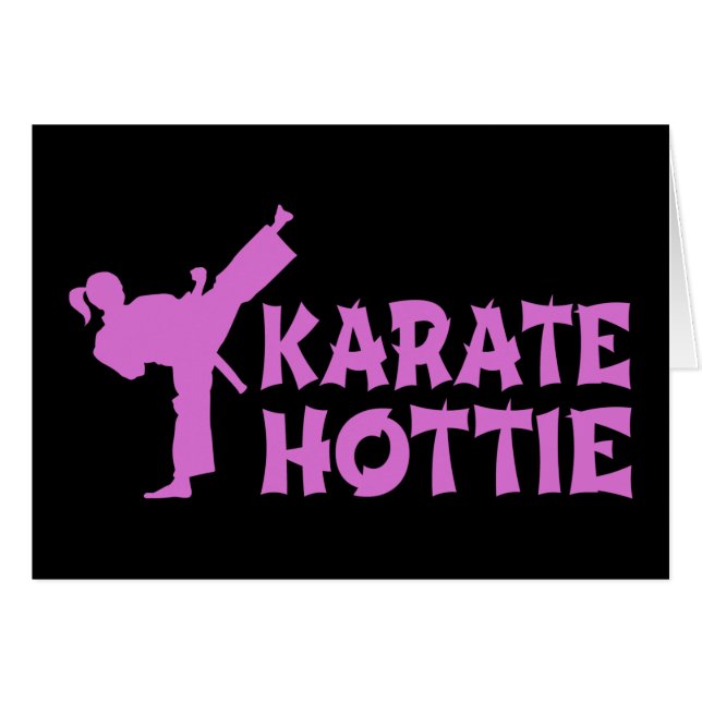Karate Hottie - female martial artist pink (Front Horizontal)