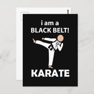 Karate I am A Black Belt Karate Postcard