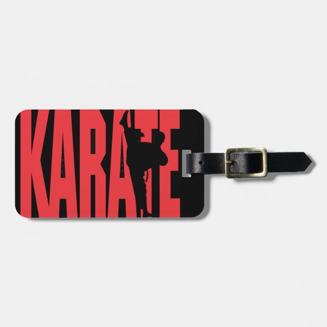 Karate in Red Luggage Tag (Front Horizontal)