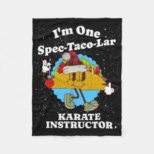 Karate Instructor Christmas Funny Taco Pun Quote Fleece Blanket