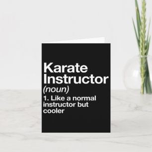 Karate Instructor Definition Funny Martial Arts Tr Card