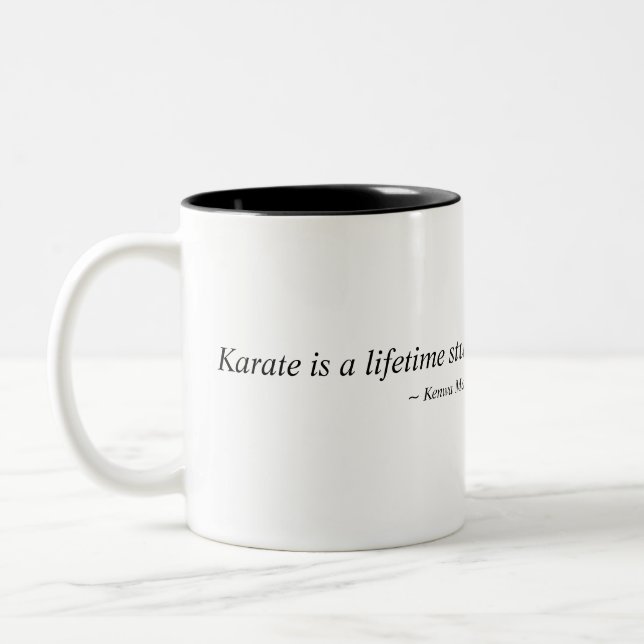 Karate is a lifetime study Two-Tone coffee mug (Left)