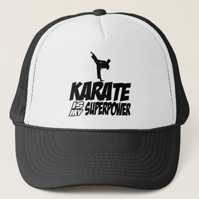 karate is my superpower trucker hat (Front)