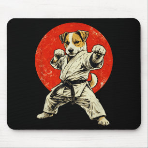 Karate Jack Russell Terrier Funny Japanese Martial Mouse Pad