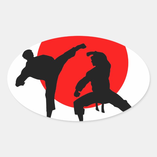 Karate Japan Oval Sticker (Front)