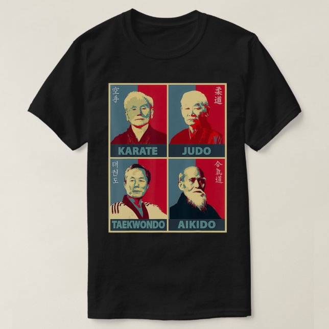 Karate, Judo, Aikido, Taekwondo Founders  T-Shirt (Design Front)