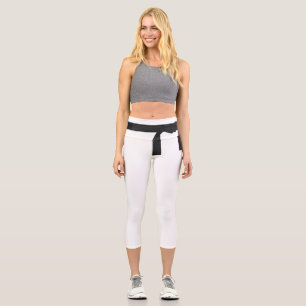 Karate Judo Black Belt Fun Capri Leggings